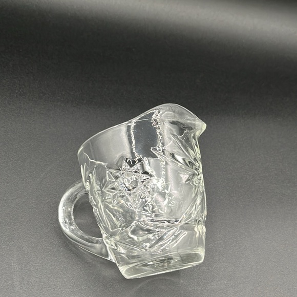 Anchor Hocking Vintage Star Cut Crystal Creamer pitcher. - Picture 3 of 7
